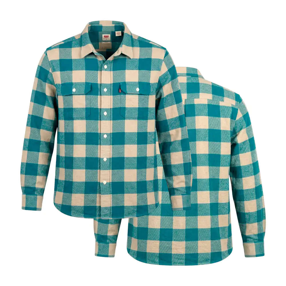 Camisa relaxed levis de franela, cuadros grandes verdes, variedad de …
