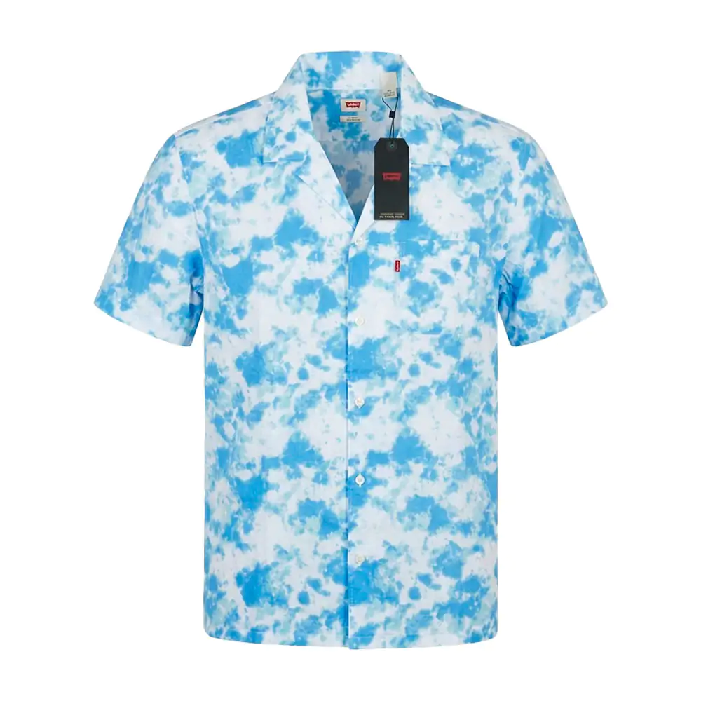 Camisa levis casual de manga corta con estampado de cielo, variedad d…
