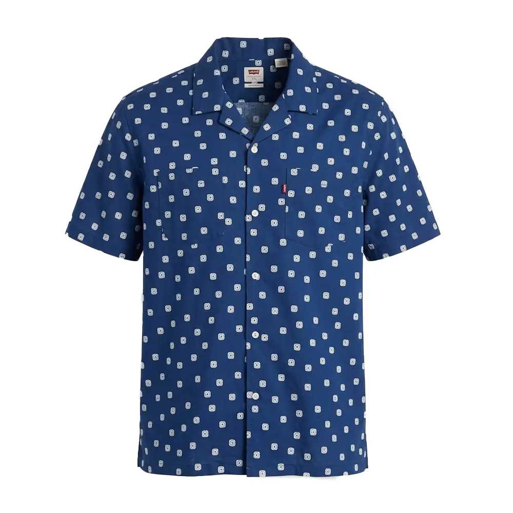 Camisa levis relaxed de manga corta con estampado de mini cuadros, va…