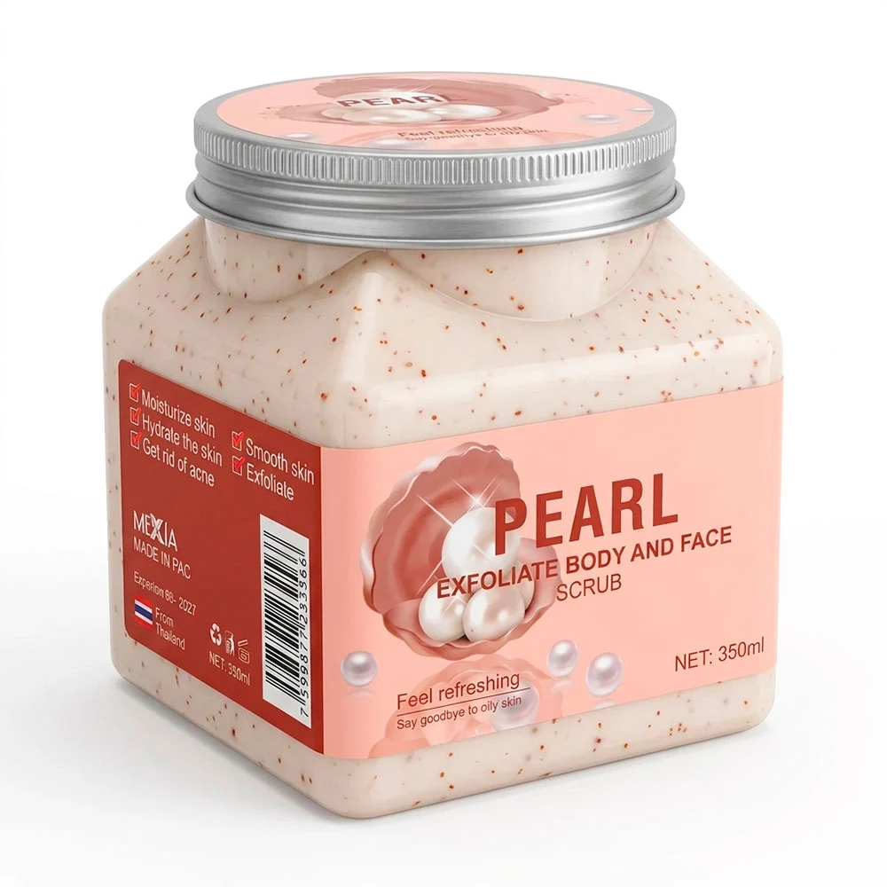 Crema exfoliante facial y corporal con extracto de perlas, 350ml / pe…
