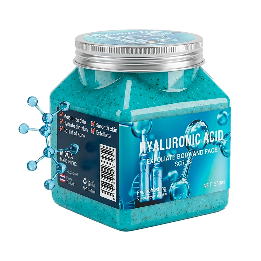 Crema exfoliante facial y corporal con extracto de ácido hialurónico,…