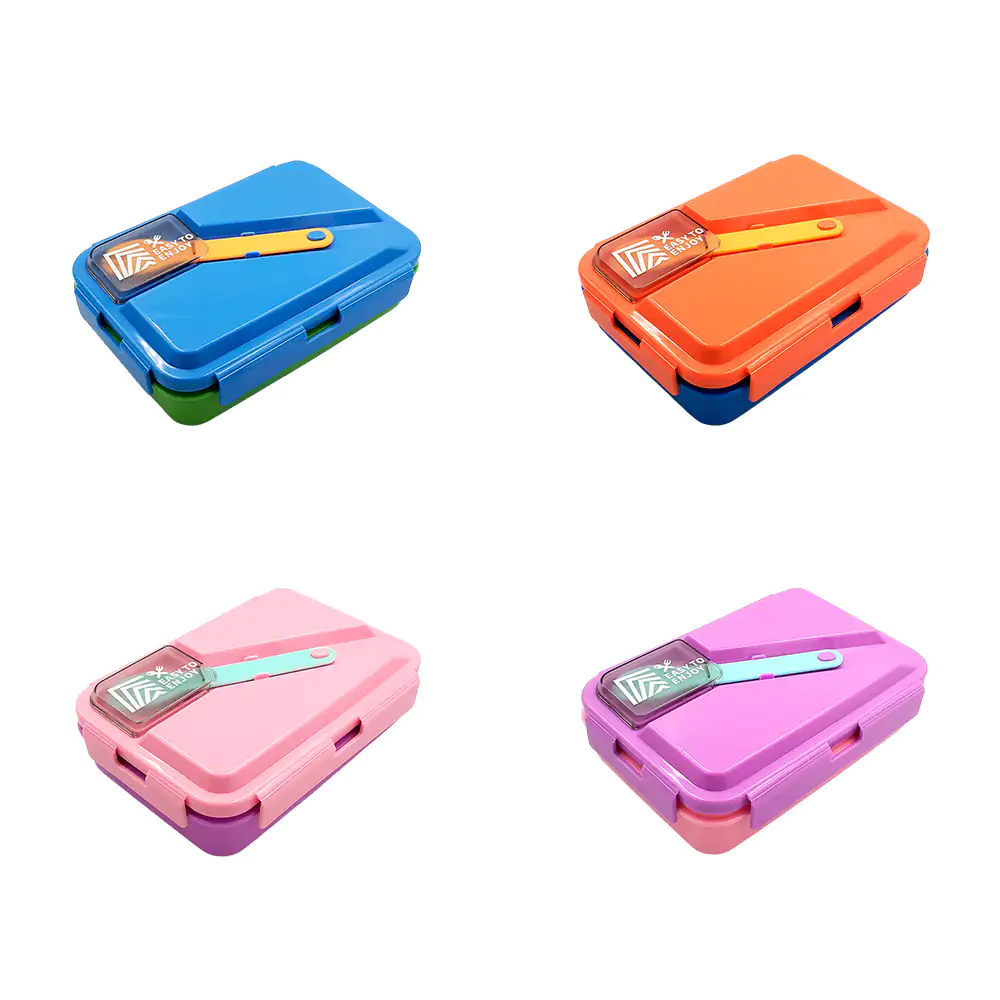 Tupper rectangular con 3 divisiones + compartimento para cubierto, va…