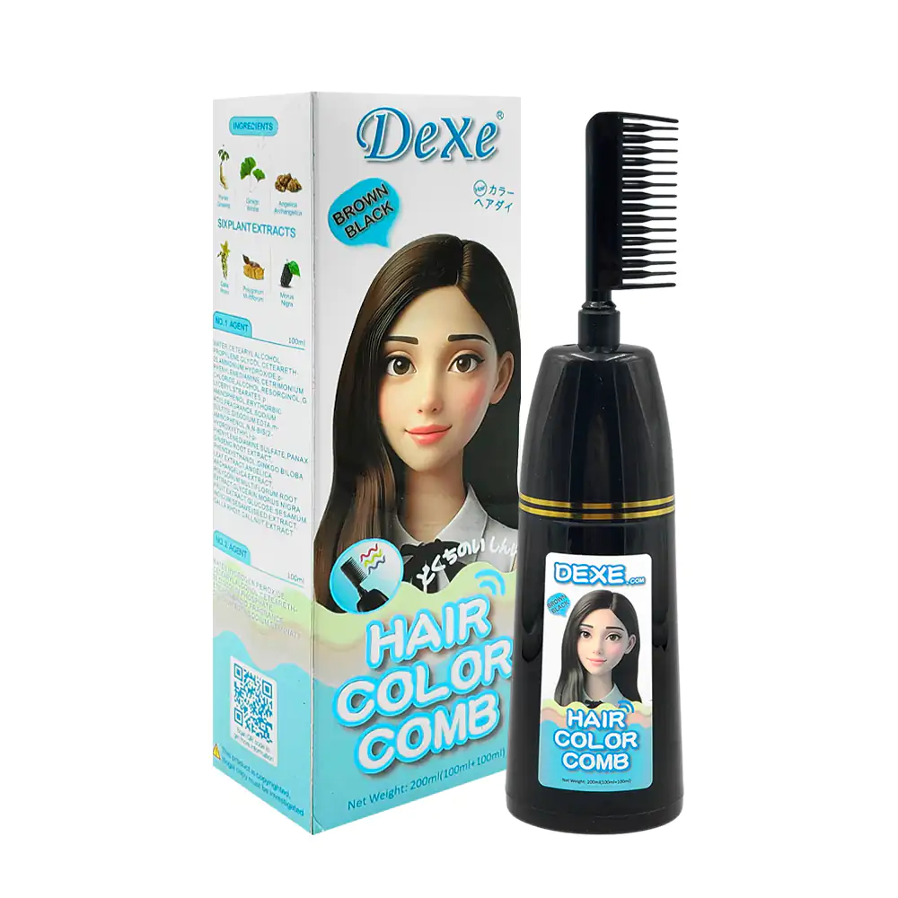 Tinte para el cabello, tono castaño oscuro, 200ml + accesorios / 3148…