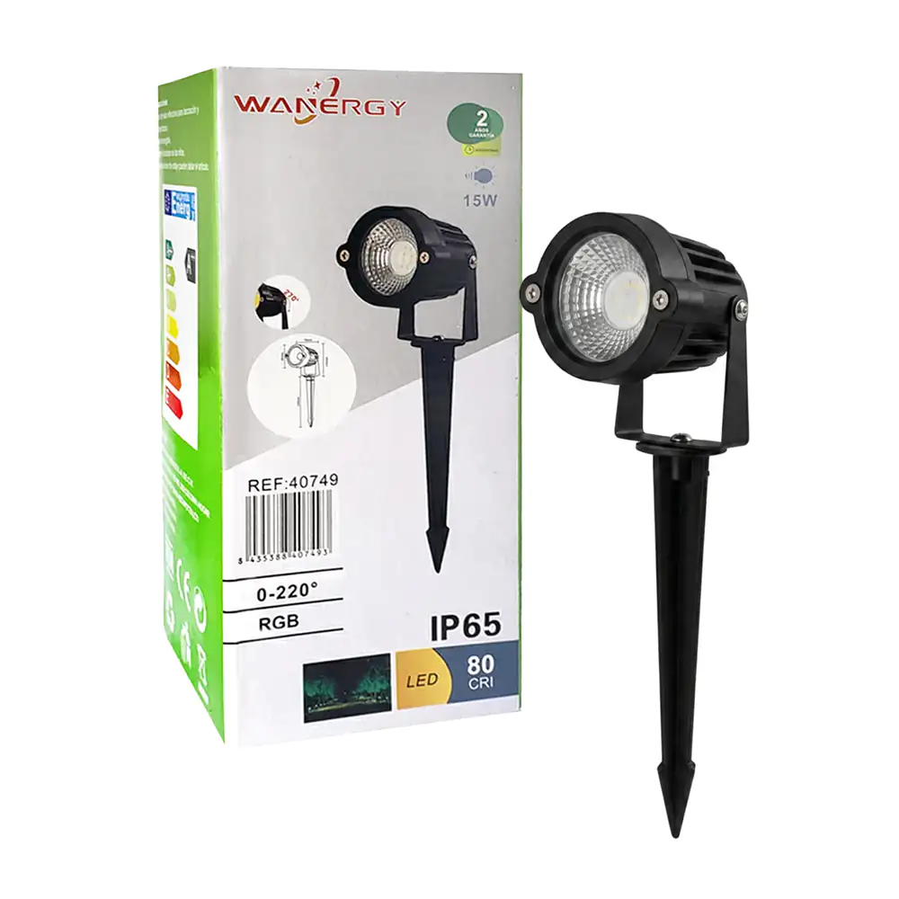 Lámpara led rgb wanergy para jardín, con ángulo de luz ajustable y co…