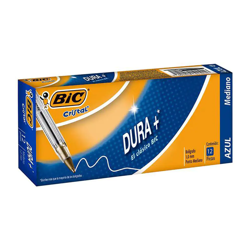 Paquete con 12 plumas bolígrafos bic cristal de punta 1mm, tinta colo…