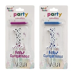 1pz portavela de feliz cumpleaños en forma de número + mini vela, sur…