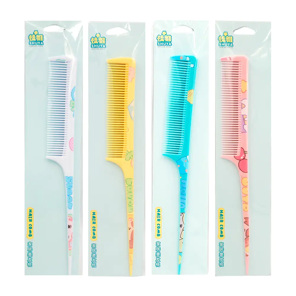 1pz Peine de plástico para el cabello con estampado kawaii, 23cm, var…