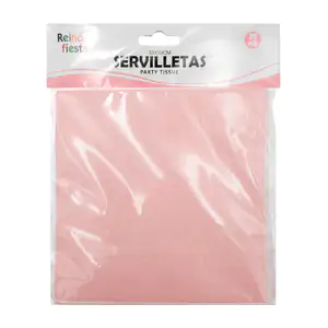 Paquete con 20 servilletas reino fiesta de 33x33cm en color rosa y di…