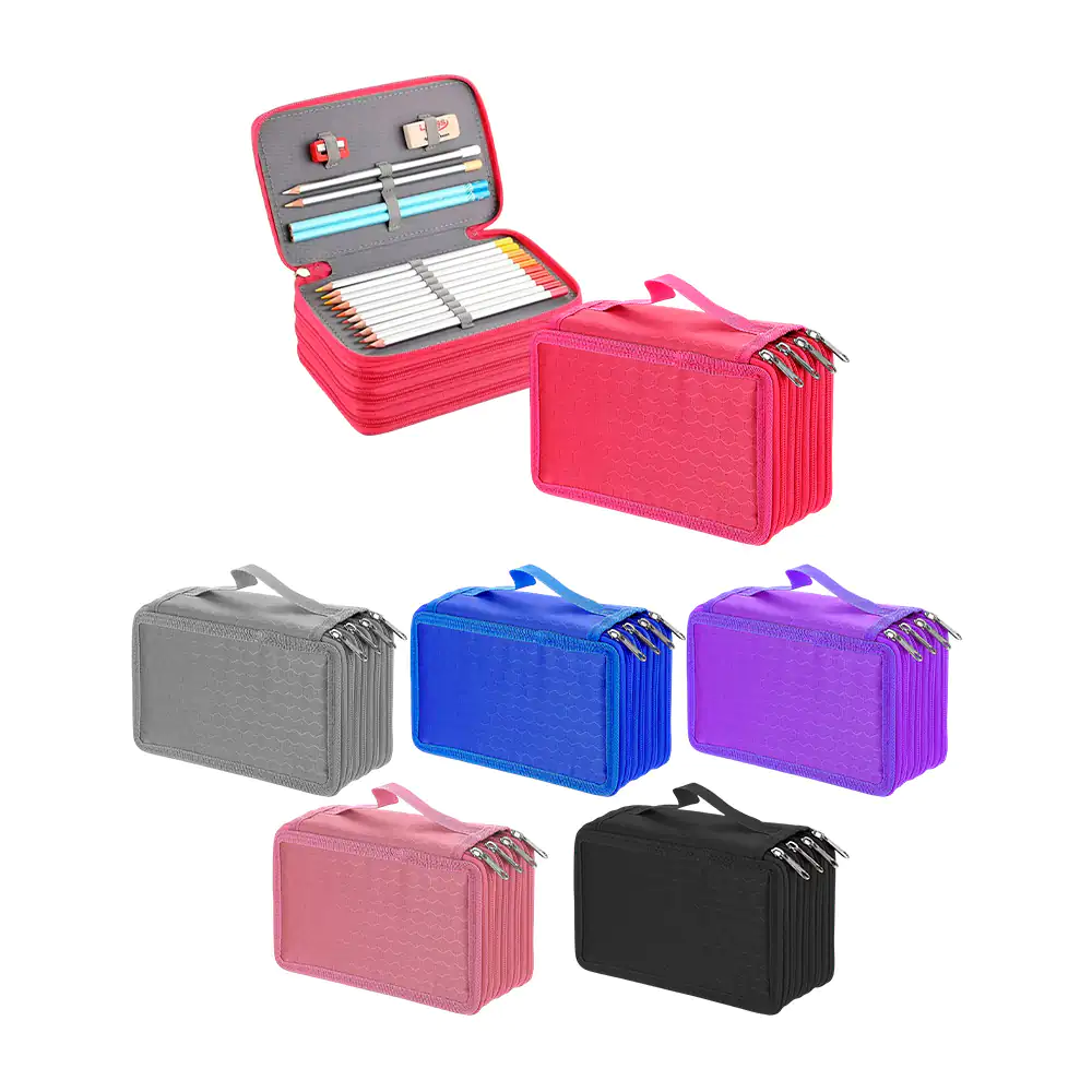 Lapicera de 4 compartimientos con resortes y diseño tipo panal, varie…