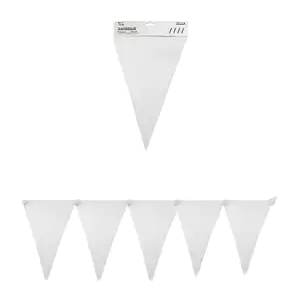 Banner banderín triangular reino fiesta con 10pz, color blanco y dise…