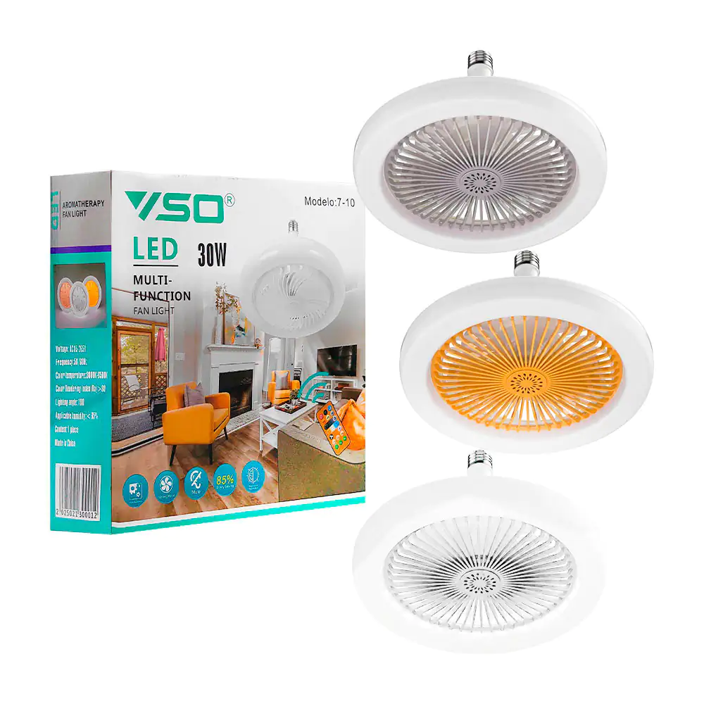 Foco ventilador de 30w con modos de iluminación y velocidad ajustable…