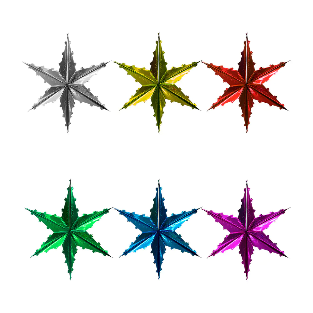 1pza Adorno navideño metálico en forma de estrella con mini estrellas…