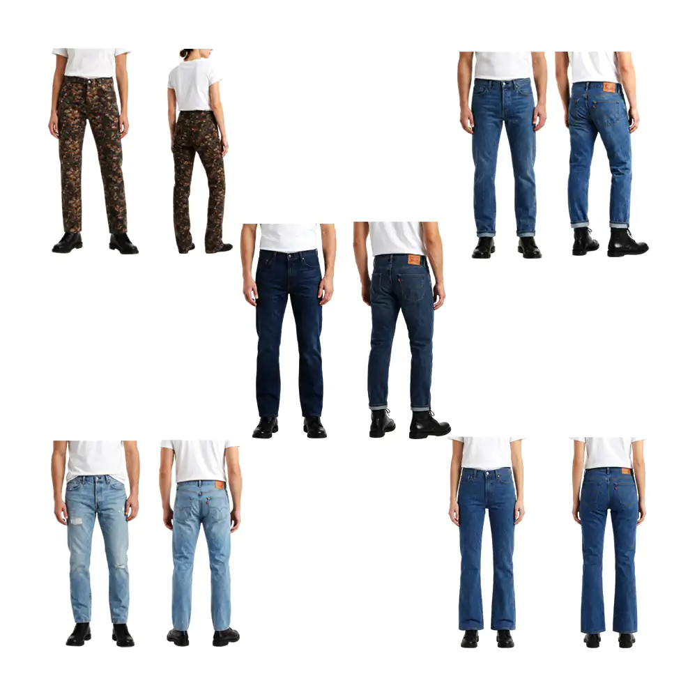 Pantalón levis corte 501 stretch, variedad de cortes, modelos y tallas