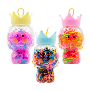 Mini envase transparente en forma de reina rellena de ligas de latex,…