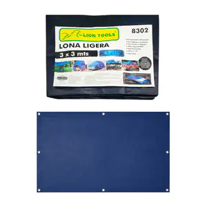 Lona ligera impermeable lion tools color azul de 3x3m con protección …
