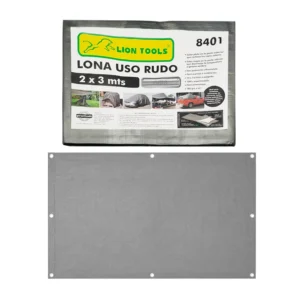 Lona impermeable lion tools de uso rudo color gris con protección ult…