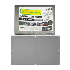 Lona impermeable lion tools de uso rudo color gris con protección ult…
