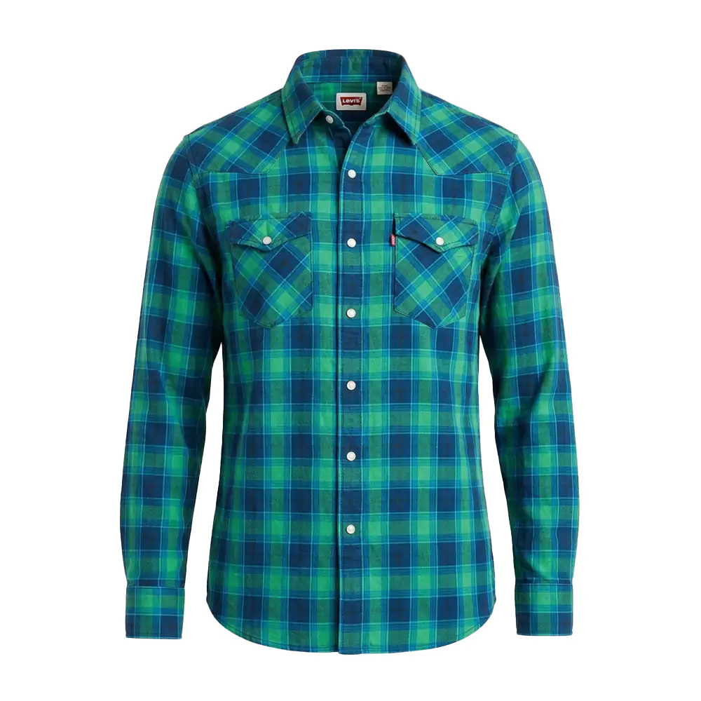 Camisa standard de franela, cuadro mediano bicolor, variedad de tallas