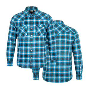 Camisa levis original de franela, cuadros chicos azules con negro, va…