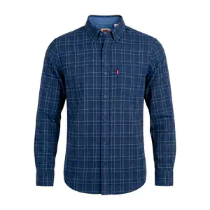 Camisa levis original de franela con un bolsillo, color azul, varieda…