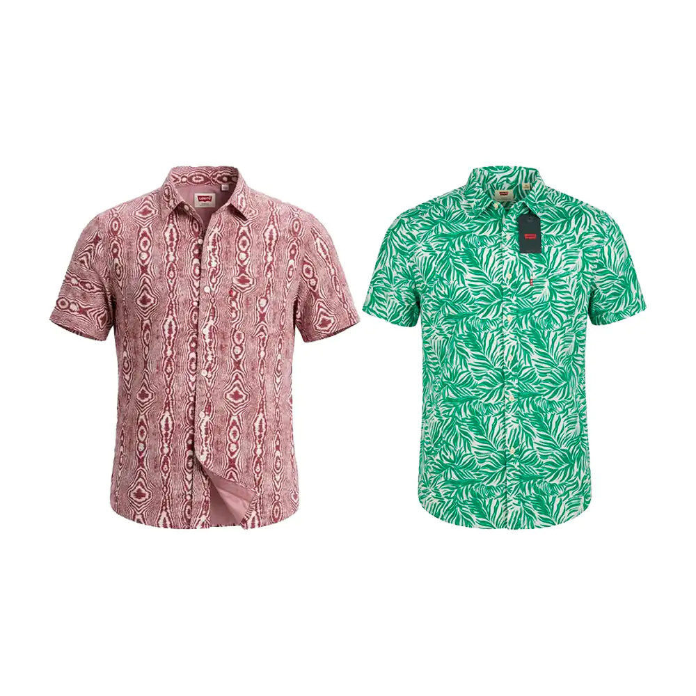 Camisa standard manga corta, estampado con diseño y bicolor, variedad…