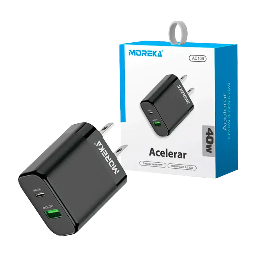 Cubo de carga rápida moreka con puerto usb-tipo c, 40w / ac109