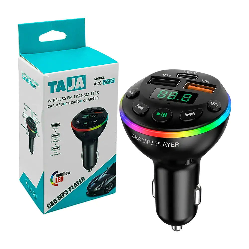 Cargador plug bluetooth manos libres con radio fm y múltiples puertos…