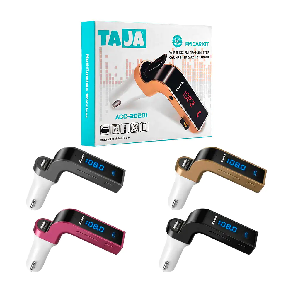 Transmisor inalámbrico para carro, bluetooth + radio fm y puerto sd /…