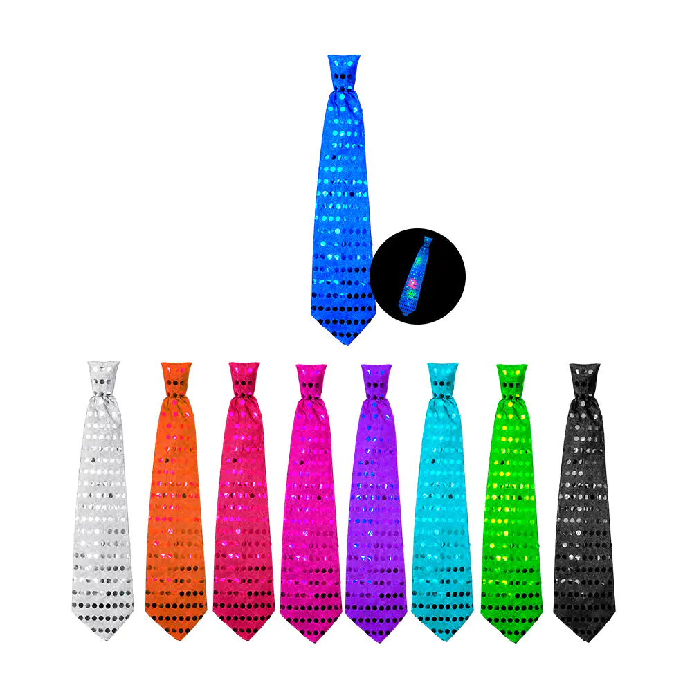 1pza Corbata de tela para fiesta con diseño de lentejuelas metálicas …