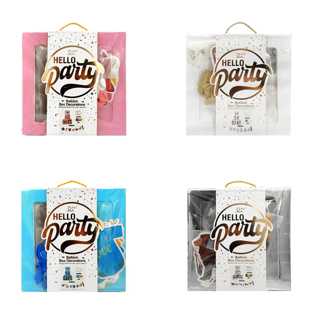 Kit para fiesta con 4 cajas decorativas y globos con temática de baby…