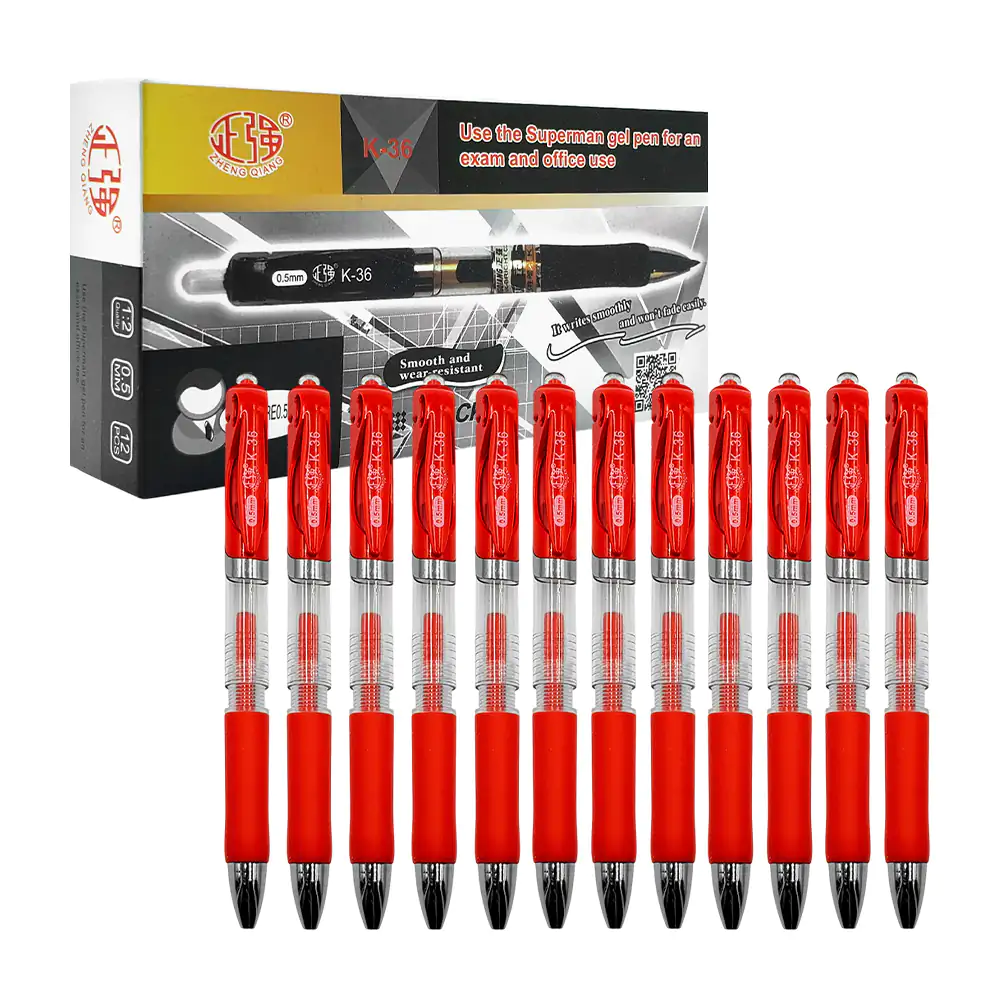 Caja con 12 plumas / bolígrafo retractiles de 0.5mm, variedad de colo…