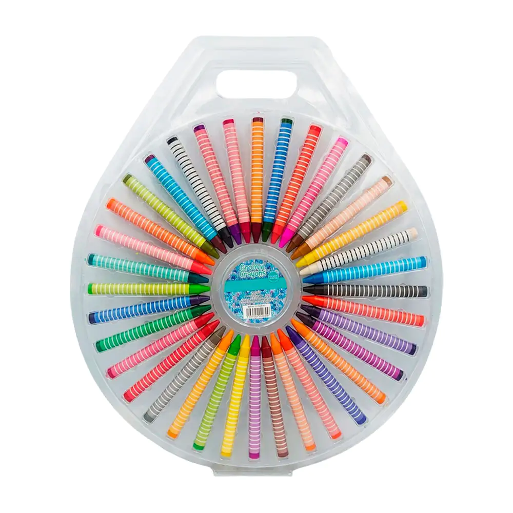 Blíster circular con 36 crayones delgados + agarradera, variedad de c…