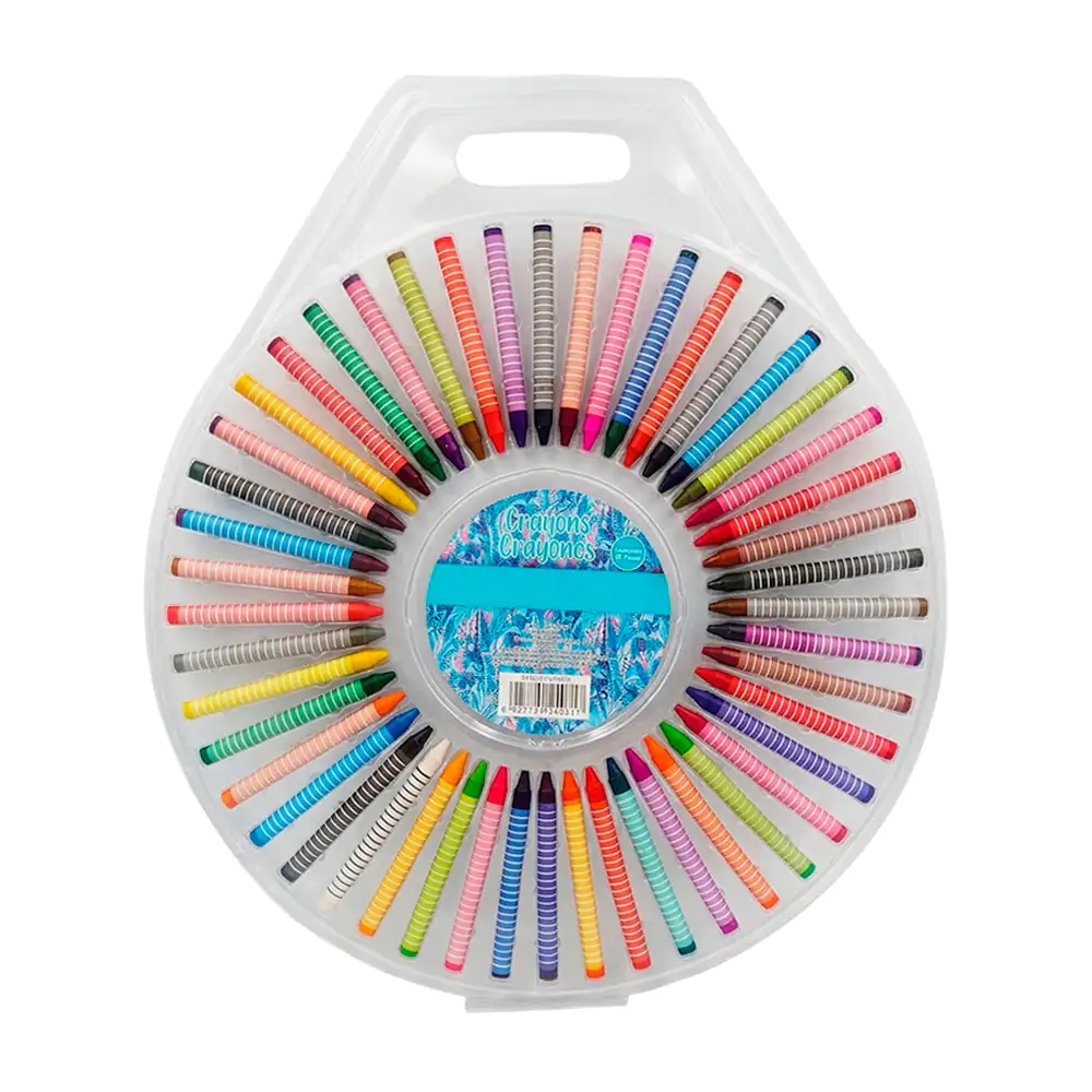 Blíster circular con 48 crayones delgados + agarradera, variedad de c…