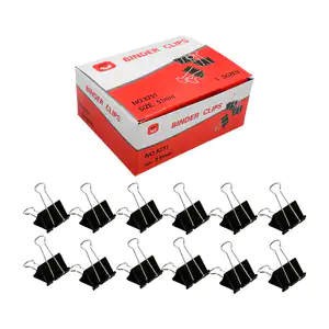 Caja con 12 clips sujetadores tipo mariposa de 51mm