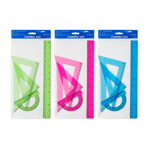 Juego de geometría regla de 30cm, 2 escuadras y transportador, color …