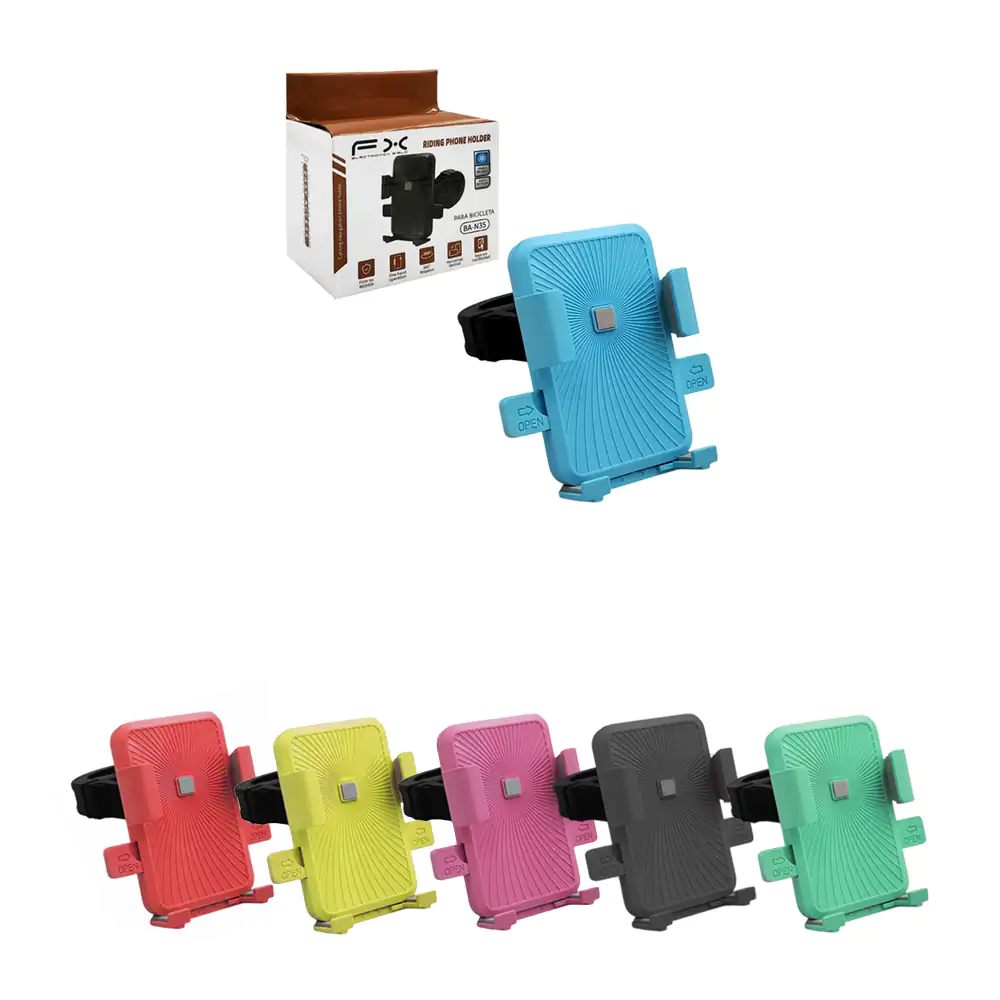 Soporte de plástico para el celular con giro 360 ajustable a manubrio