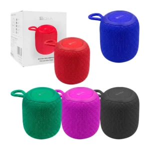 Bocina inalámbrica, cilíndrica, pequeña, con botones superiores, puer…