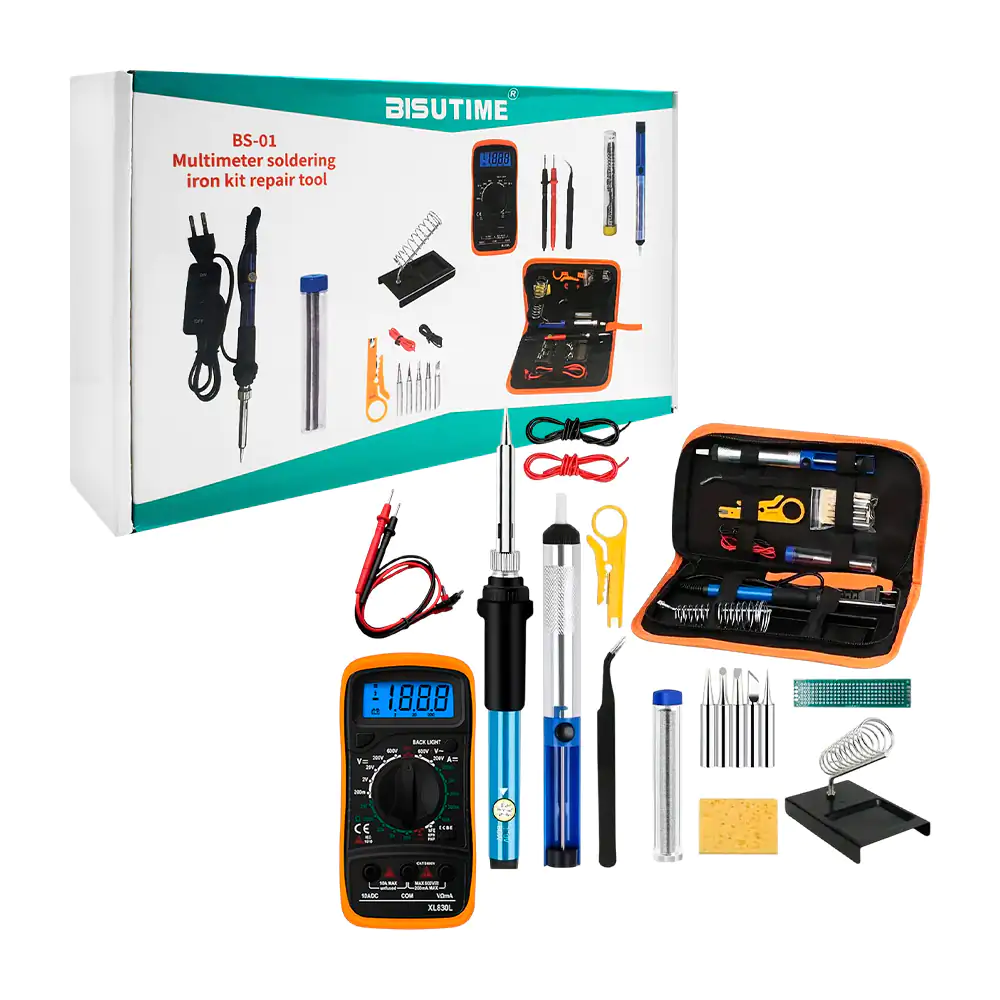 Kit bisutime con multímetro y 17 herramientas para soldar / bs-01