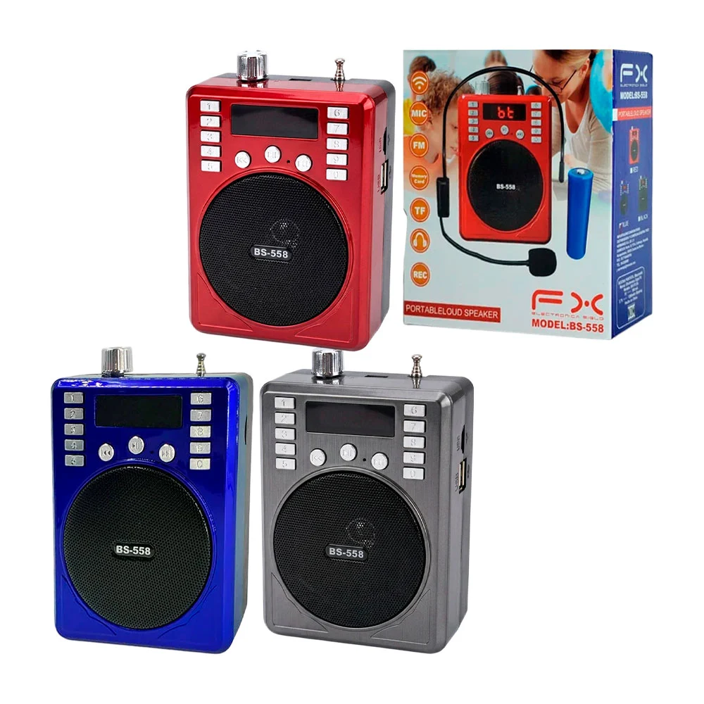 Megáfono mini bocina bluetooth portátil con ranuras y micrófono, vari…