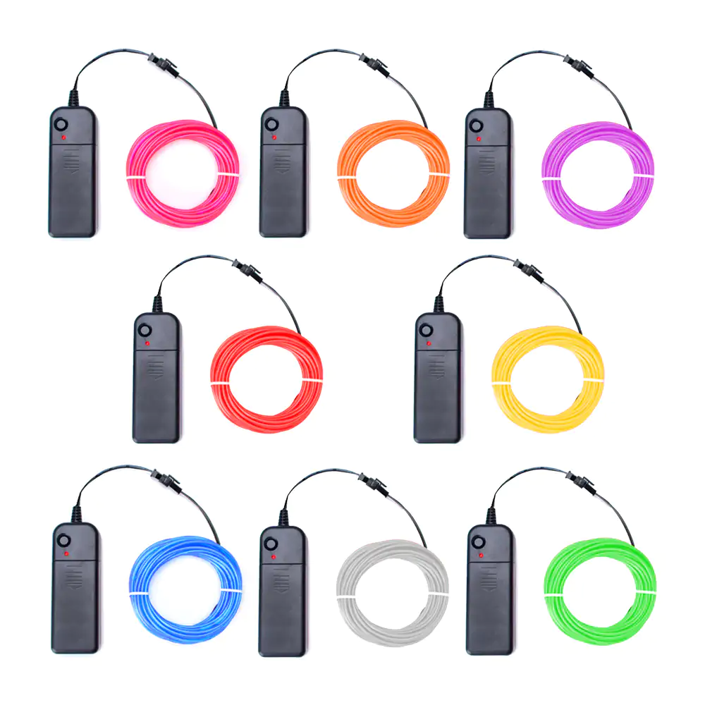 Tira de luz led decorativa tipo hilo de 2.5 metros en tonos neón, var…
