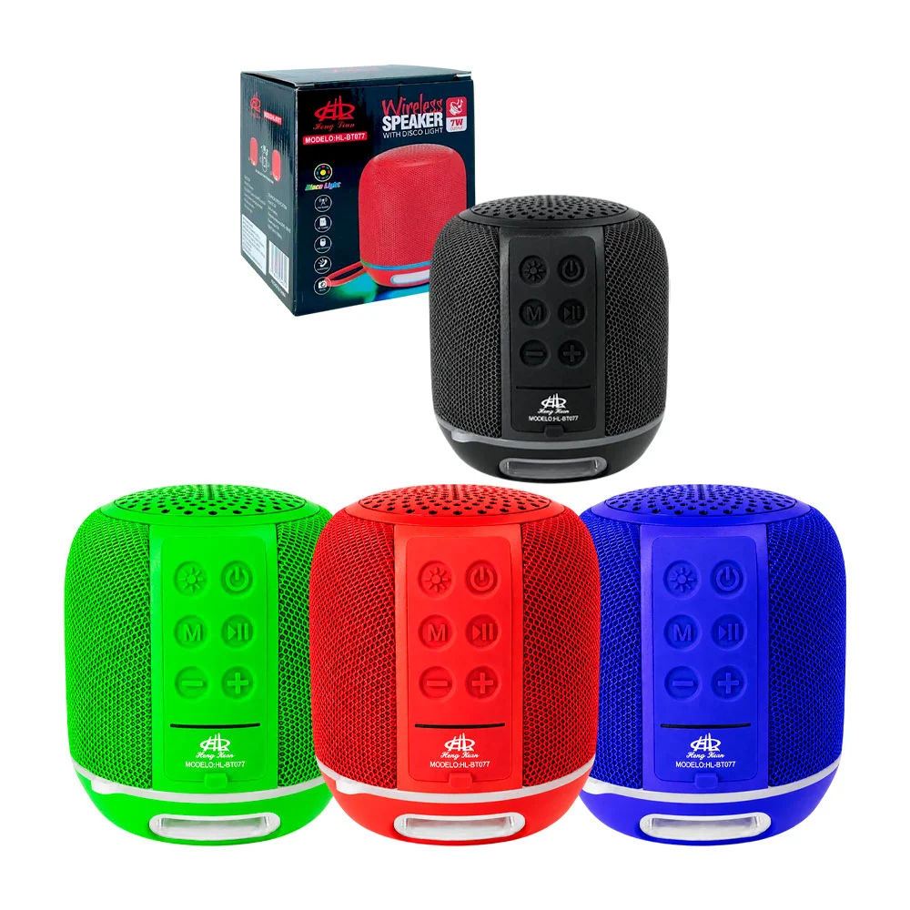 Mini bocina cilíndrica bluetooth con diseño tipo panel y luces rgb, v…