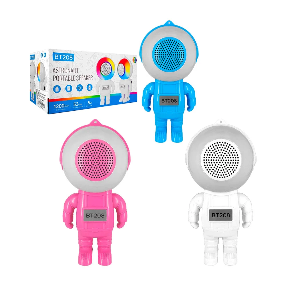 Bocina inalámbrica en forma de astronauta con luz rgb, entrada para m…