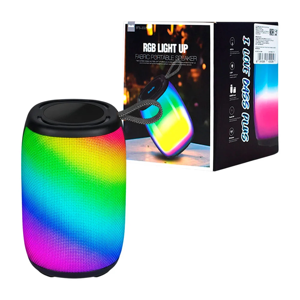 Mini bocina bluetooth con luces RGB y ranura para usb, tf y usb-c / b…