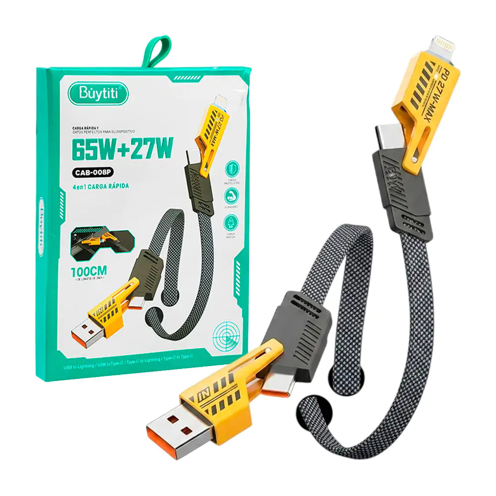 Cable de carga rápida usb a usb-c y lightning buytiti para uso rudo d…