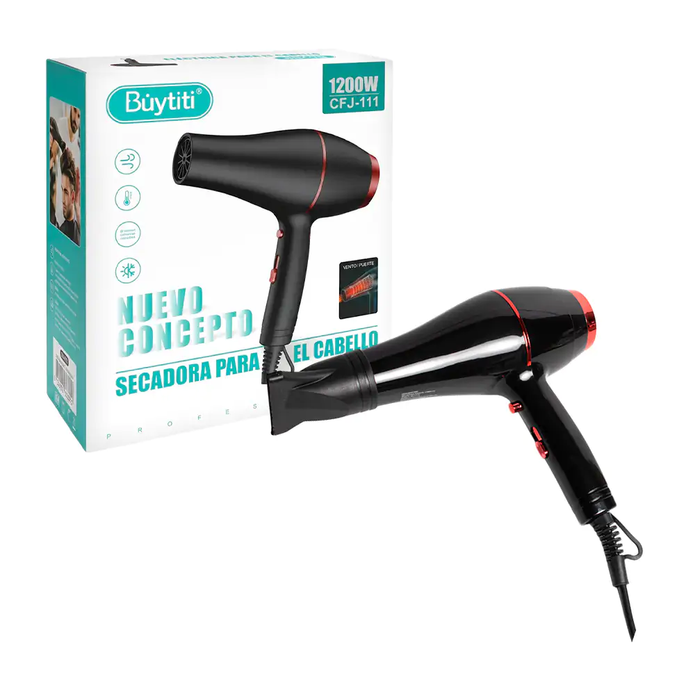 Secadora de pelo buytiti, 1200w con 4 velocidades y temperatura ajust…