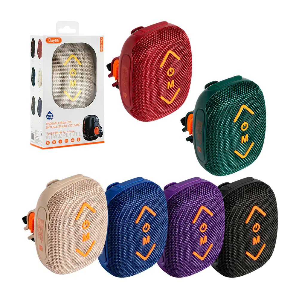 Bocina inalámbrica bluetooth buytiti con soporte para bicicleta, vari…