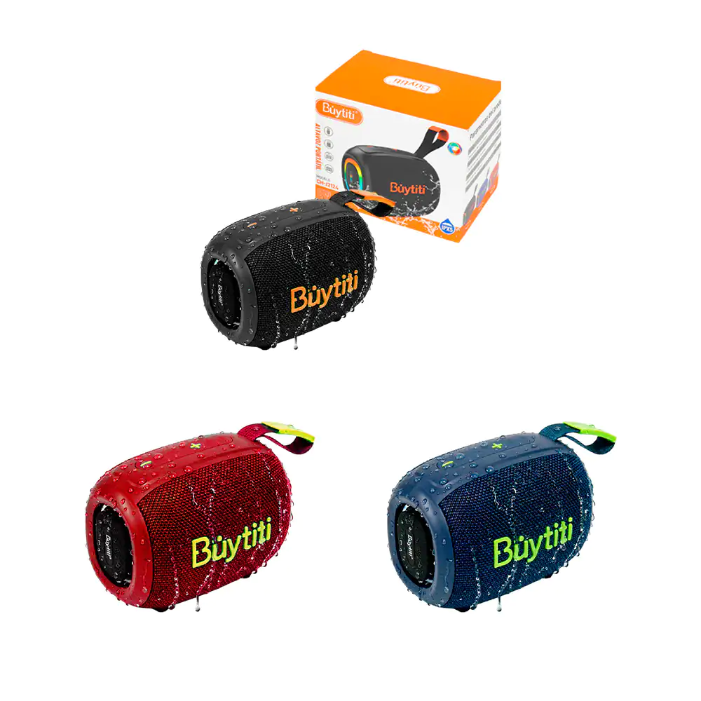 Bocina inalámbrica bluetooth buytiti con luz rgb y protección anti ag…