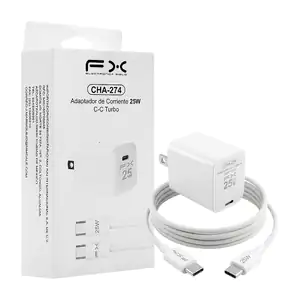 Combo cargador fx con cable tipo c a tipo c y cubo cargador con entra…