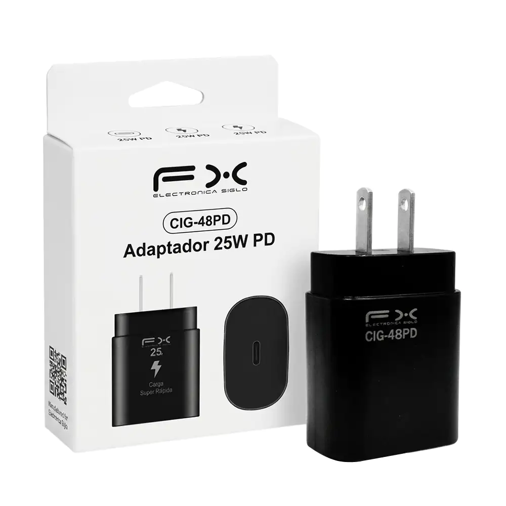 Cubo cargador de 25w con entrada tipo c diseño ovalado / cig-48pd