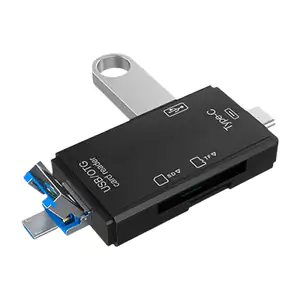 Adaptador 6 en 1 lector de tarjetas sd, microsd y usb con salida inte…
